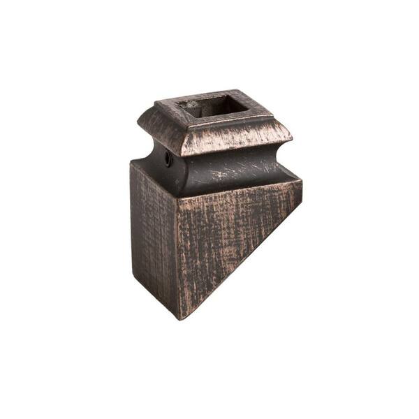 HOUSE OF FORGINGS Square Hole 1.3125 in. Aluminum Angled Shoe Baluster Shoe Oil Rubbed Bronze