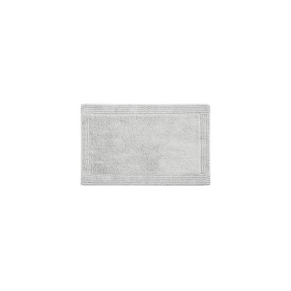 MADISON PARK Signature Splendor Grey 21 in. x 34 in. 100% Cotton Tufted 3000 GSM Reversible Bath Mat Rug