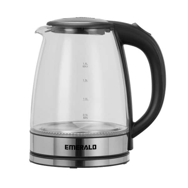 7.6-Cup Black Glass Cordless Electric Kettle