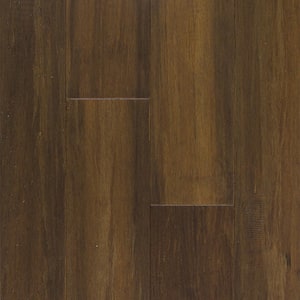 Burnt Onyx 7/16 in. T x 5 in. W Wire Brushed Strand Woven Engineered Bamboo Flooring (24.8 sqft/case)
