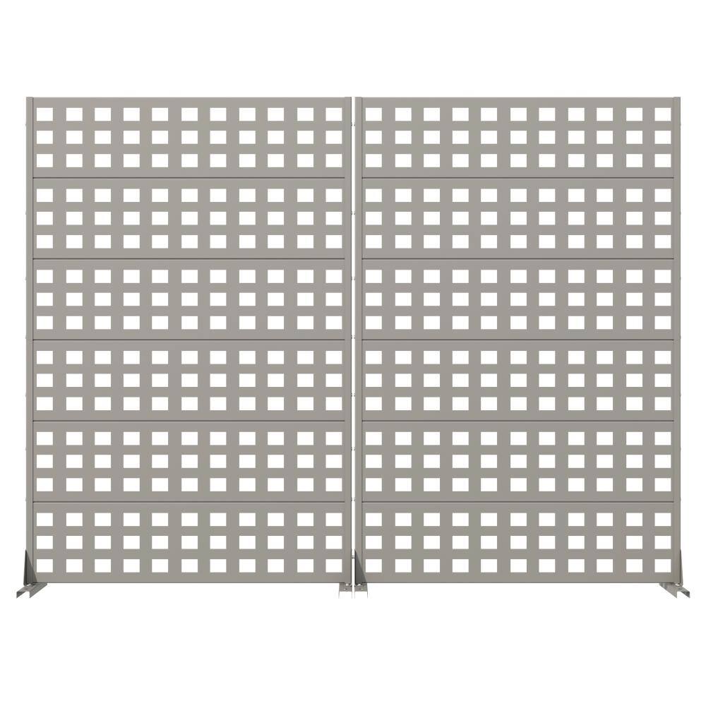 72 in. H x 47 in. W Outdoor Gray Galvanized Steel Decorative Garden Fence Privacy Screen (2-Pack) price history on PriceWatchPro