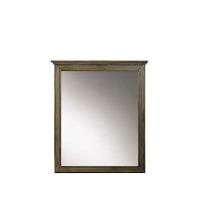 28 in. W x 33 in. H Framed Rectangular Bathroom Vanity Mirror in Almond Latte