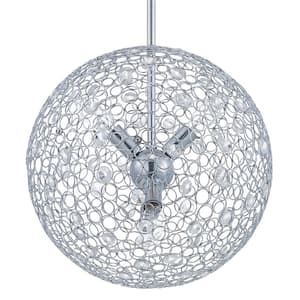 Estoque 4-Light Polished Chrome Pendant with Crystal Glass Accents