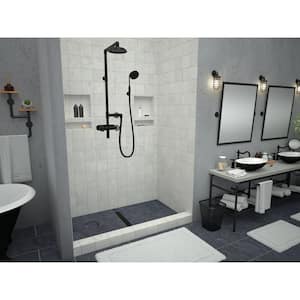 Redi Trench 34 in. x 48 in. Single Threshold Shower Base with Center Drain and Matte Black Trench Grate