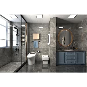 5-Piece Bath Hardware Set with Towel Ring Toilet Paper Holder Robe Hook 18 in. Towel Bar and 24 in. Towel Bar in MB