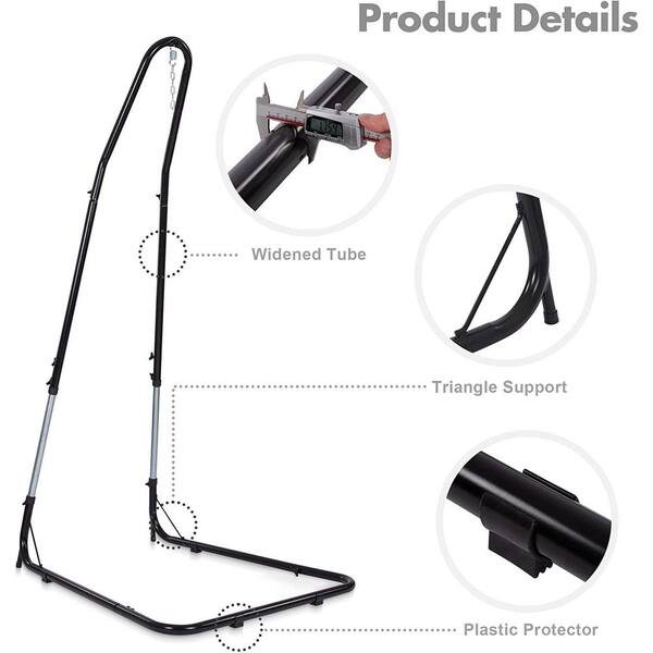 SEGAWE Heavy Duty Black Hammock Chair Stand – Indoor/Outdoor Patio Hanging Stand H01-2660