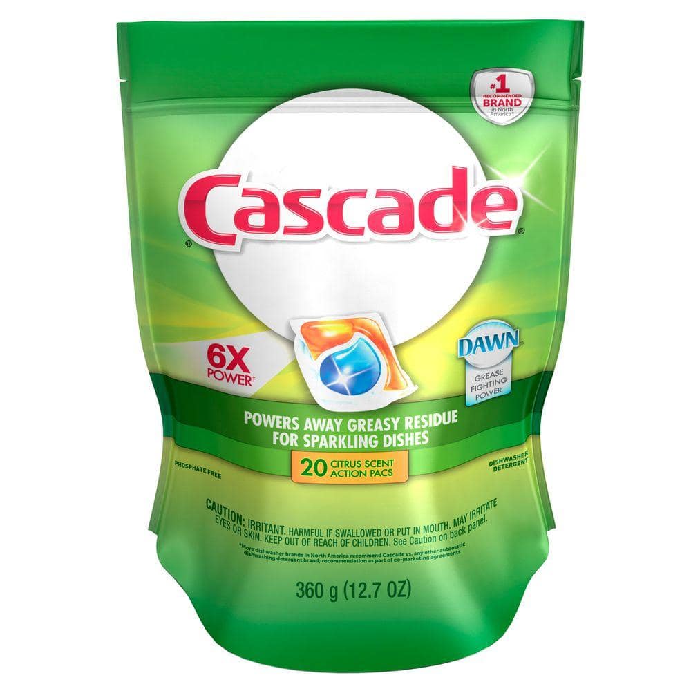 Cascade ActionPacs Citrus Breeze Scent Dishwasher Detergent with Dawn