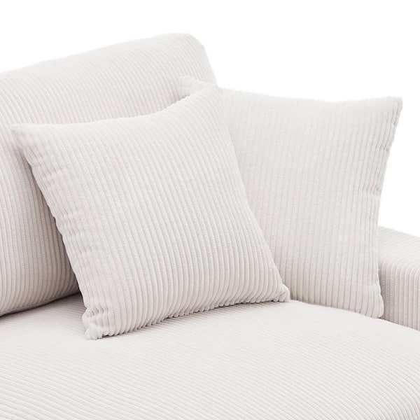 Uixe Beige Corduroy Polyester Right Arm Facing Sectional Uixe Beige Corduroy Polyester Right Arm Facing Sectional