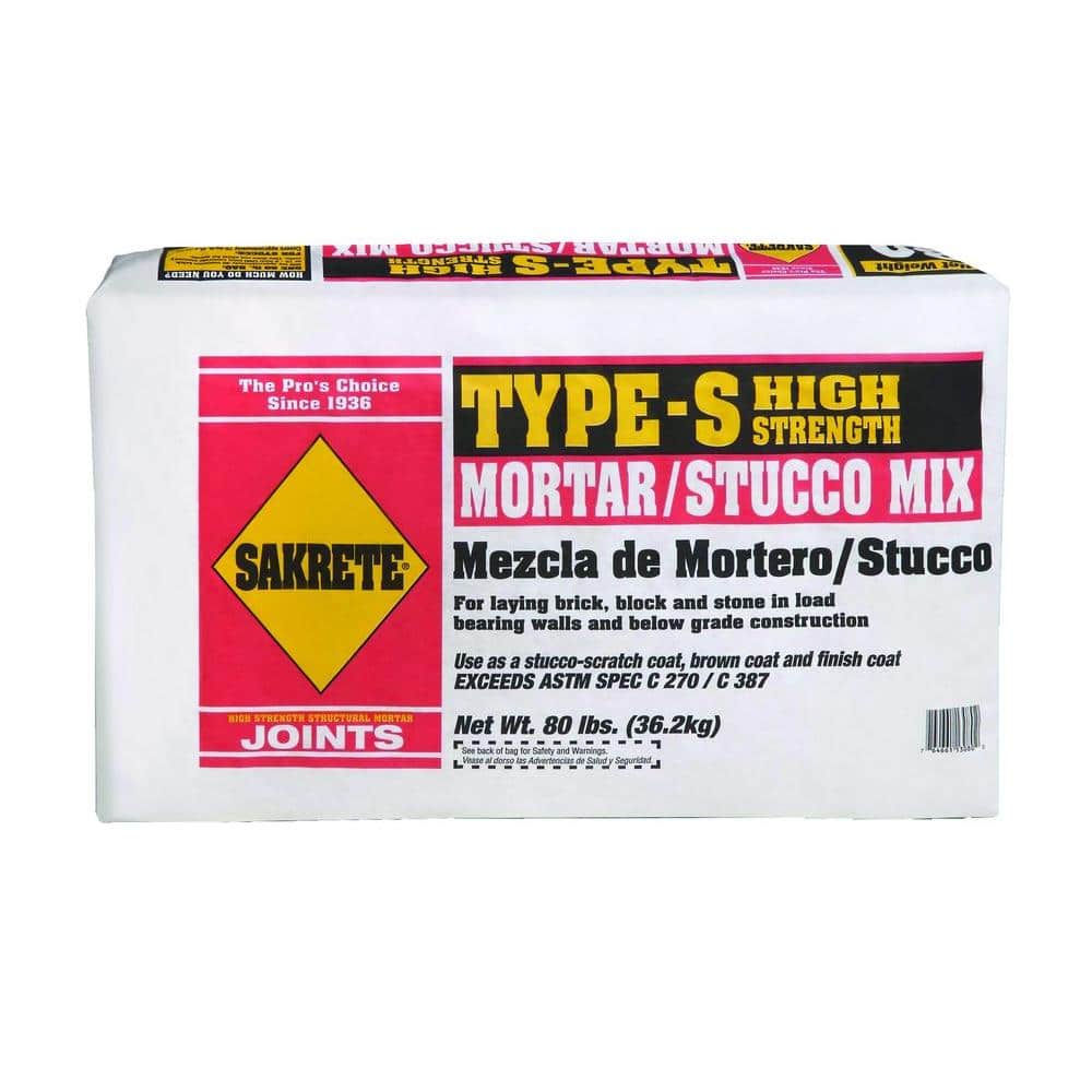 SAKRETE 80 lb. Sakrete Type S Mortar Mix Gray 601.80.sk - The Home Depot