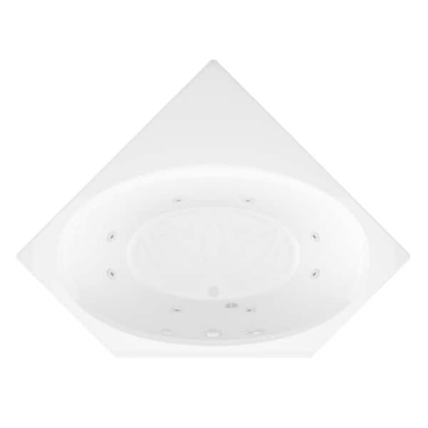 Mali Series 83 in. x 62 in. Neo Angle Whirlpool Bathtub with Center Drain and V-Style Back Jets in Glossy Smooth White