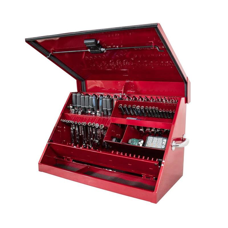 31 in. W x 16 in. D Portable Metallic Red Triangle Top Tool Chest for Sockets, Wrenches and Screwdrivers