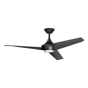 Emiko 56-in 1 Light Matte Black Integrated LED Ceiling Fan