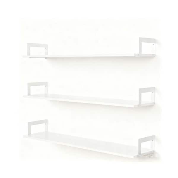 36 in. W x 8 in. D White Composite Decorative Wall Shelf Wall Book Shelves