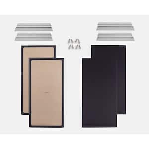 WAVERoom Pro 1 in. x 24 in. x 48 in. Diffusion-Enhanced Sound Absorbing Acoustic Panels in Black (4-Pack)
