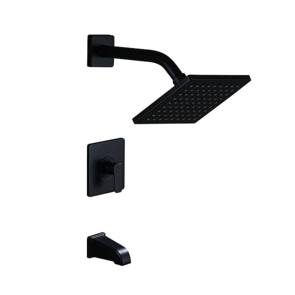 Dimakai Single Handle 1-Spray Tub and Shower Faucet 1.8 GPM in. Matte Black Valve Included