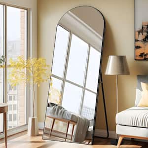 21 in. W x 64 in. H Wood Frame Arched Floor Mirror, Bedroom Living Room Wall Mirror in Gold