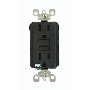 15 Amp SmartlockPro Weather Resistant GFCI Outlet, Black