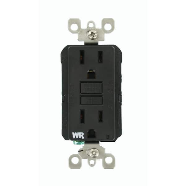 Leviton 15 Amp SmartlockPro Weather Resistant GFCI Outlet, Black