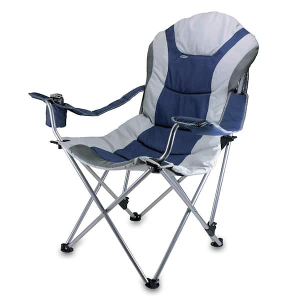 Angel Sar Reclining Camping Chair in Navy Blue with Carry Bag for Adults