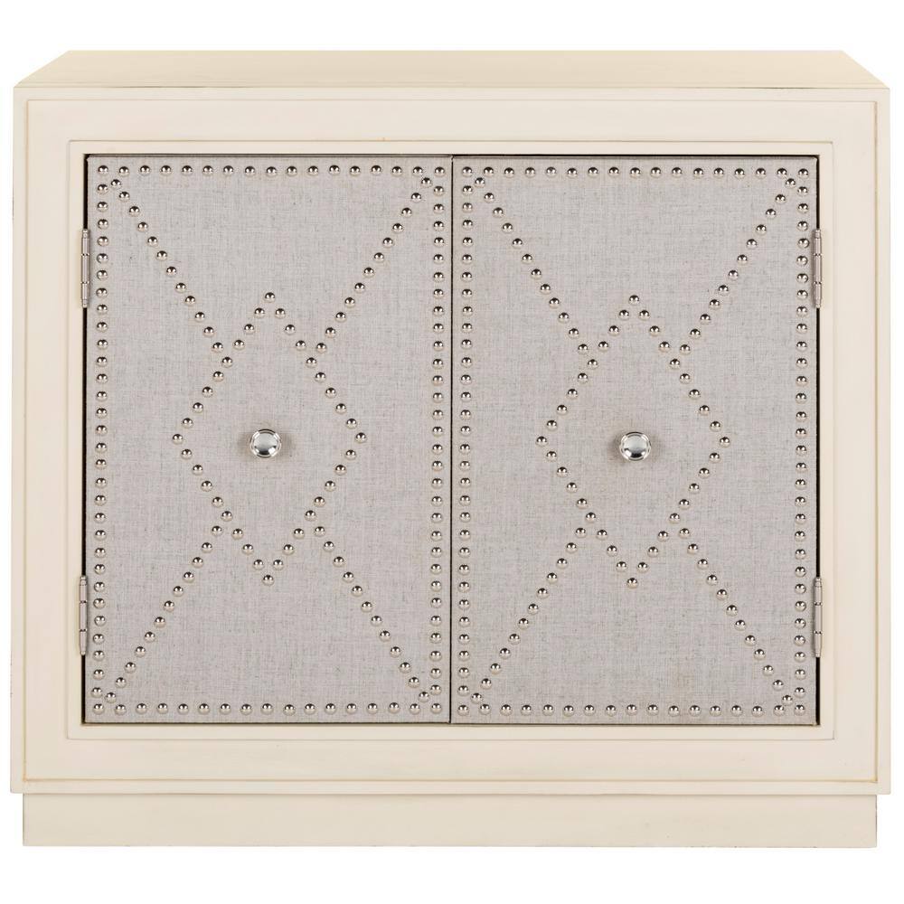 Erin Beige and Gray 2-Door Chest with Nailheads