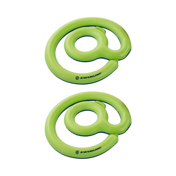 Swimline Green Inflatable Vinyl Swimming Pool Social At Sign Symbol Swim Float Toy (2-Pack)