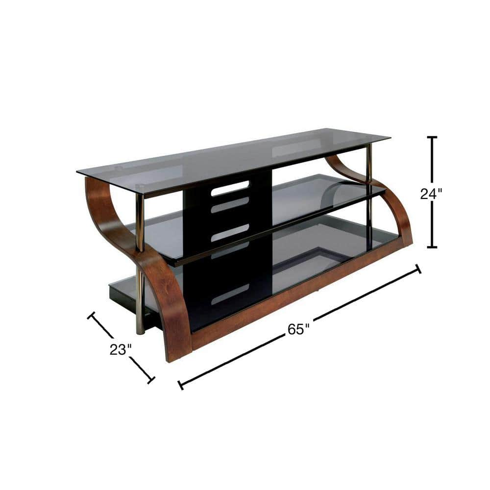 Bell'O 65 In. Vibrant Espresso Glass TV Stand Fits TVs Up To 73 In ...