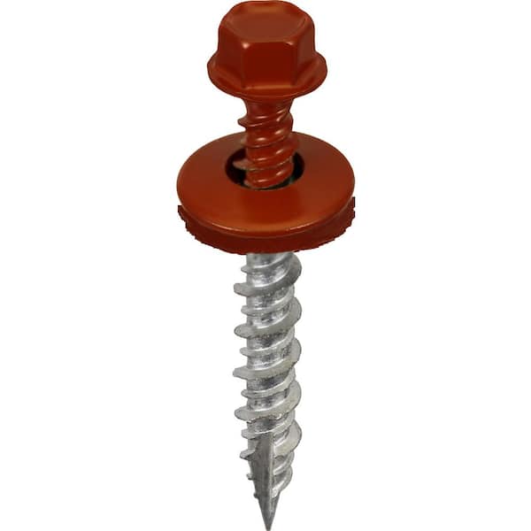 #9 X 1-1/2 inch Barn Red Hex Metal to Wood Screws (Bag of 250)