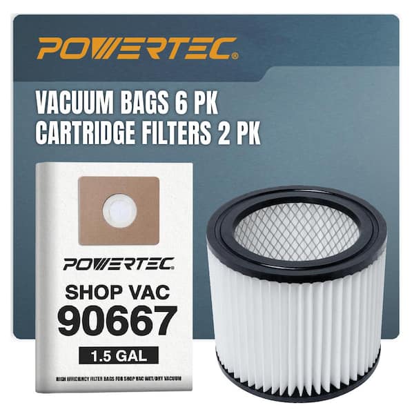 1-1.5 Gal. 9066700 Type A Filter Bags and Type AA Cartridge Filters Fits Most 4 Gal. and Less Shop-Vac Wet Dry Vacuum