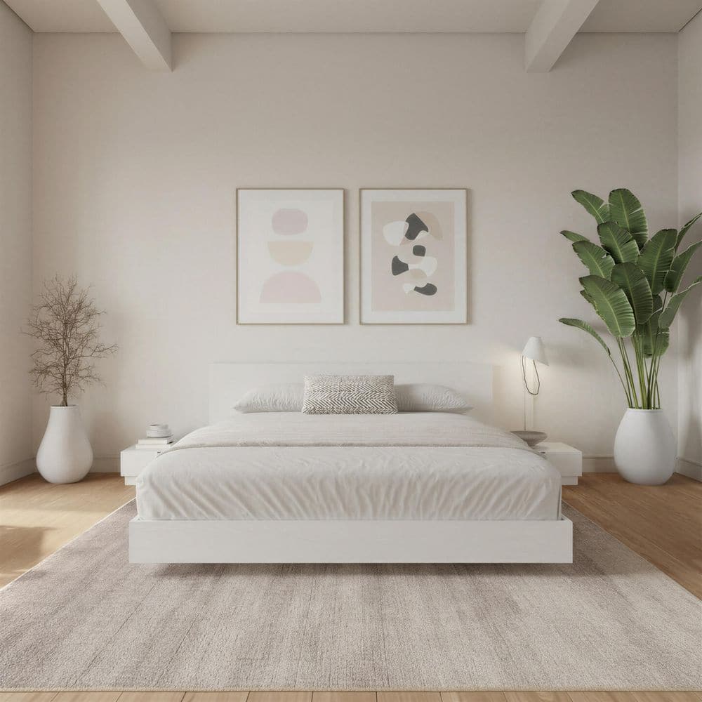 Satori 4-Piece White Composite King Size Low-Profile Platform Bedroom Set price history on PriceWatchPro