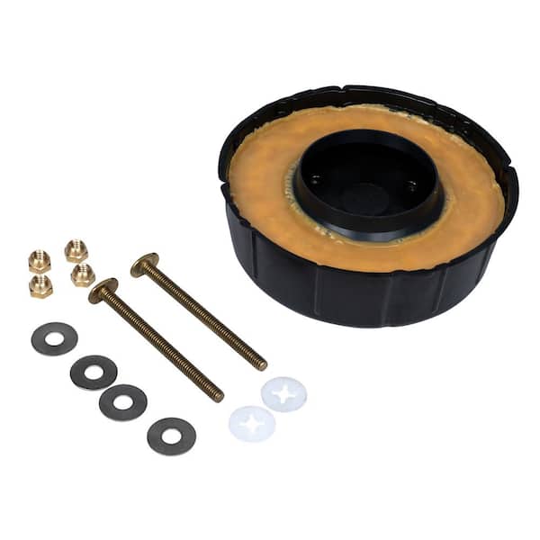 Oatey Johni-Ring 3 in. - 4 in. Jumbo Toilet Wax Ring with Plastic Horn and Extra-Long Brass Toilet Bolts