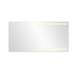 36 in. W x 72 in. H Rectangular Frameless Anti-Fog Wall Mounted LED Light Bathroom Vanity Mirror in Silver