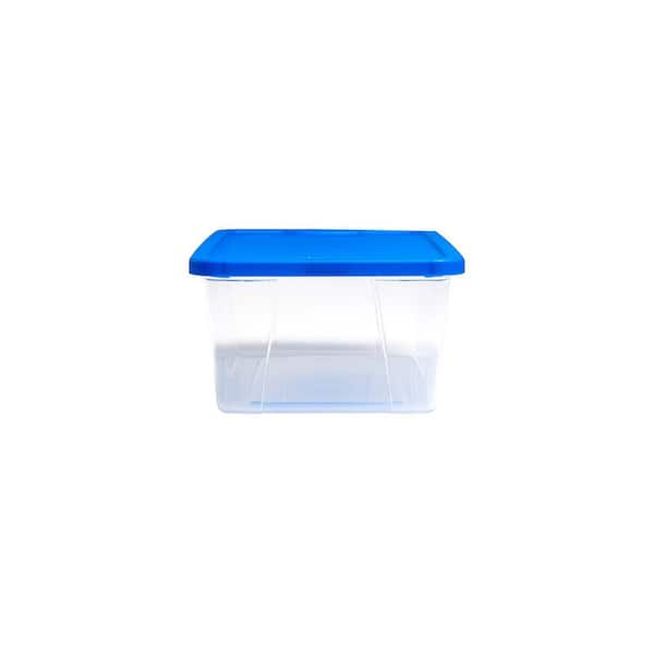 Homz 28 Quart Snaplock Clear Plastic Storage Tote Container Bin