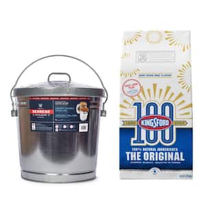 16 lbs. Original BBQ Smoker Charcoal Grilling Briquettes and 10 Gal. Garbage Pail with Lid