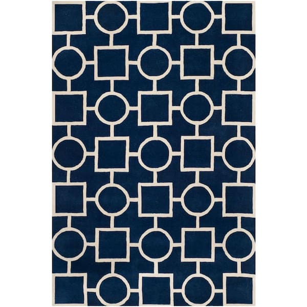 SAFAVIEH Chatham Dark Blue/Ivory 8 ft. x 10 ft. Area Rug