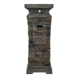 29 in. W x 11.8 in. H Square Stacked Stone Fire Column