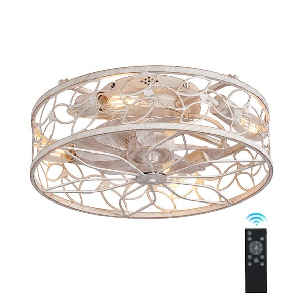 Aslaka 16 in. 22 in. Smart Indoor Brushed Nickel Low Profile Standard Ceiling Fan with Diammable Integrated LED
