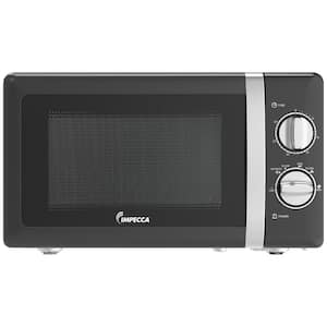 0.7 cu. ft. 17 in. Width Countertop Microwave Oven, Retro Dials Simple Mechanical Controls, 5 Power Modes, Timer - Black