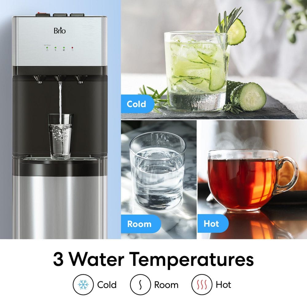 Stainless Steel Bottom Loading Tri-Temperature Water Dispenser