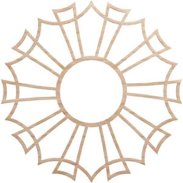 Ekena Millwork 30 in. x 30 in. x 1/4 in. Augustus Wood Fretwork Pierced Ceiling Medallion, Alder