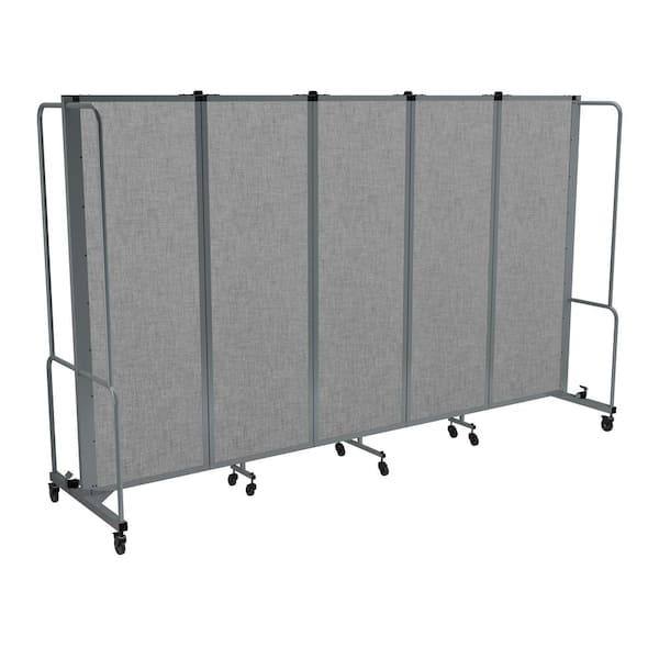 HAMPDEN FURNISHINGS Otis Collection 5-Panel PET Room Divider, Grey/Grey