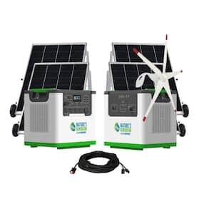 Lithium 3600W Continuous / 7200W Peak Solar Generator with 3600W Lithium Pod, 4 100W Panels and 150W Wind Turbine