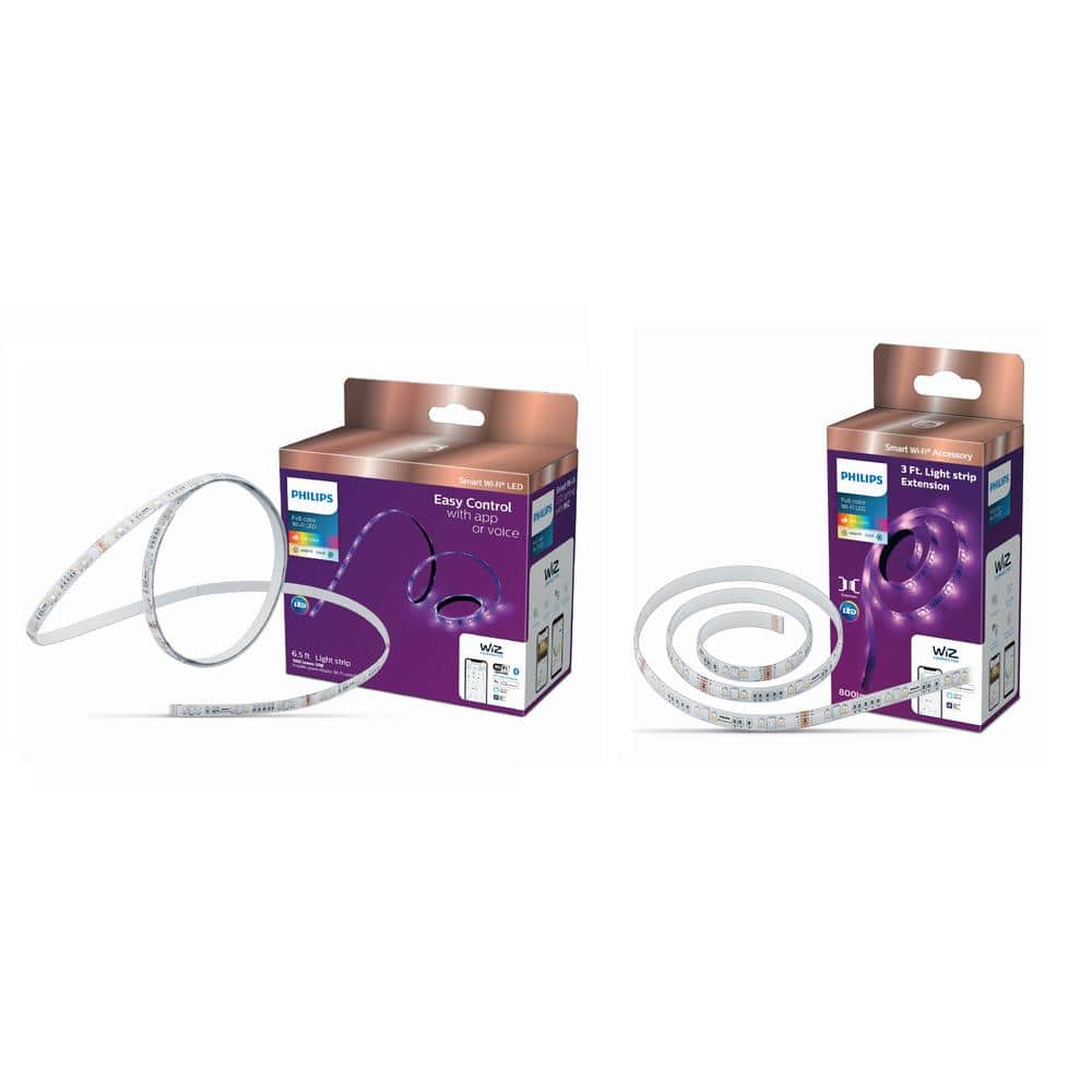 Philips Color and Tunable White Wi-Fi 6.6 ft. LED Under Cabinet Light with  3.3 ft. Extension (1-Pack) 560755 - The Home Depot
