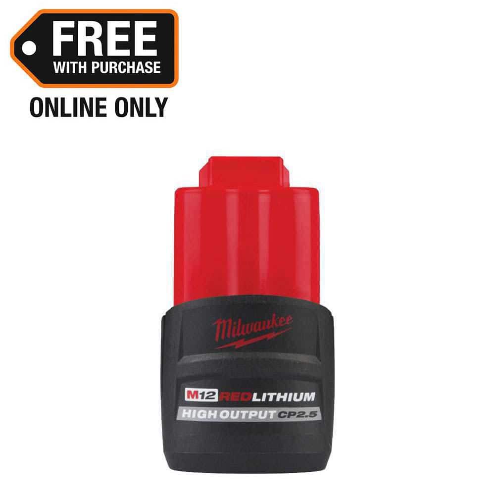 Milwaukee M12 12V Lithium-Ion CP High Output 2.5 Ah Battery Pack 48-11-2425