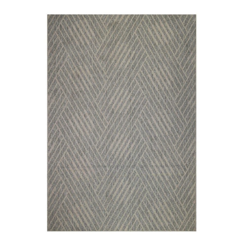 Gray 5 ft. x 8 ft. Loomed Geometric Polypropylene Rectangle Indoor/Outdoor Area Rug price history on PriceWatchPro