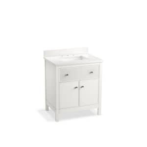 Malin 31in. Single Sink Freestanding White Bath Vanity with White Quartz Top Assembled