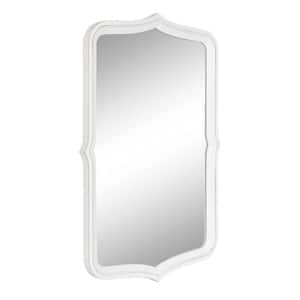 Preble 22.37 in. W x 34.25 in. H White Scalloped Traditional Framed Decorative Wall Mirror