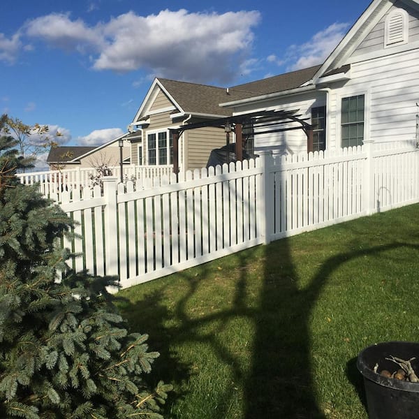 Weatherables Chelsea 5 ft. H x 6 ft. W White Vinyl Picket Fence Panel Kit