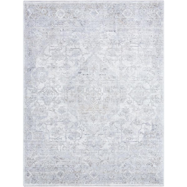Livabliss Edmonton Gray/Cream 9 ft. x 12 ft. Traditional Indoor Area Rug