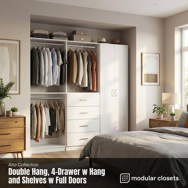MODULAR CLOSETS Alto Collection 69 in W White Wall Mounted Double