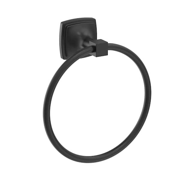 Amerock Stature 7-9/16 in. (192 mm) L Towel Ring in Matte Black